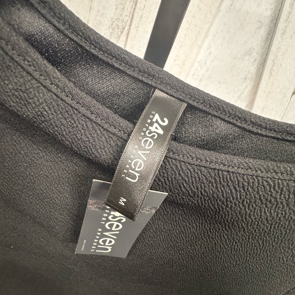 24/7 Comfort Apparel Black Pleated A-Line Dress - Picture 5 of 7